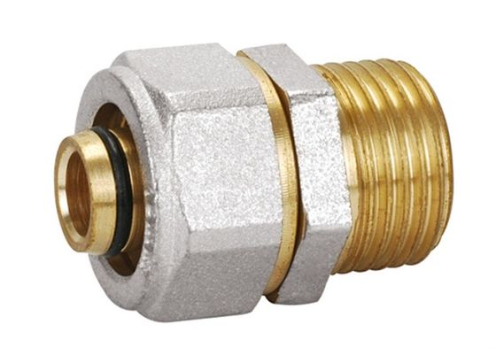 ข้อต่อทองเหลือง Pex-al-Pex PF5002 ข้อต่อยูเนี่ยนตรงตัวผู้