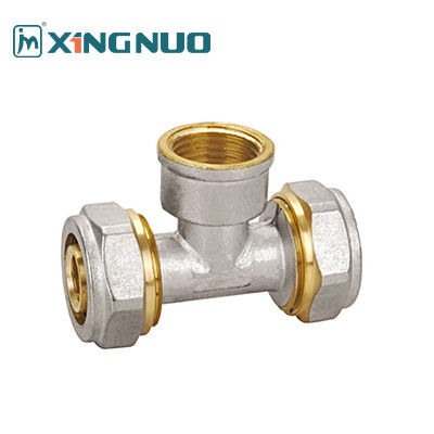 1Mpa สื่อน้ํา ทองแดง อุปกรณ์ประกอบเอลโก้ ผู้หญิงการเชื่อมต่อ PEX อุปกรณ์ประกอบ 1/2 3/4 1 นิ้ว ผู้หญิง Thread Tee PEX การบด